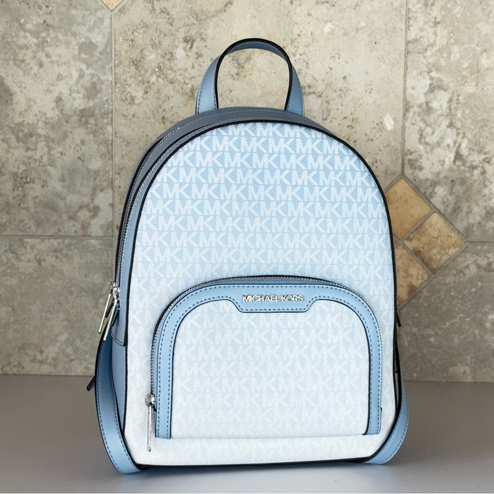 Michael Kors Jaycee MD Backpack MK Ombré Blue Multi - Picture 3 of 14